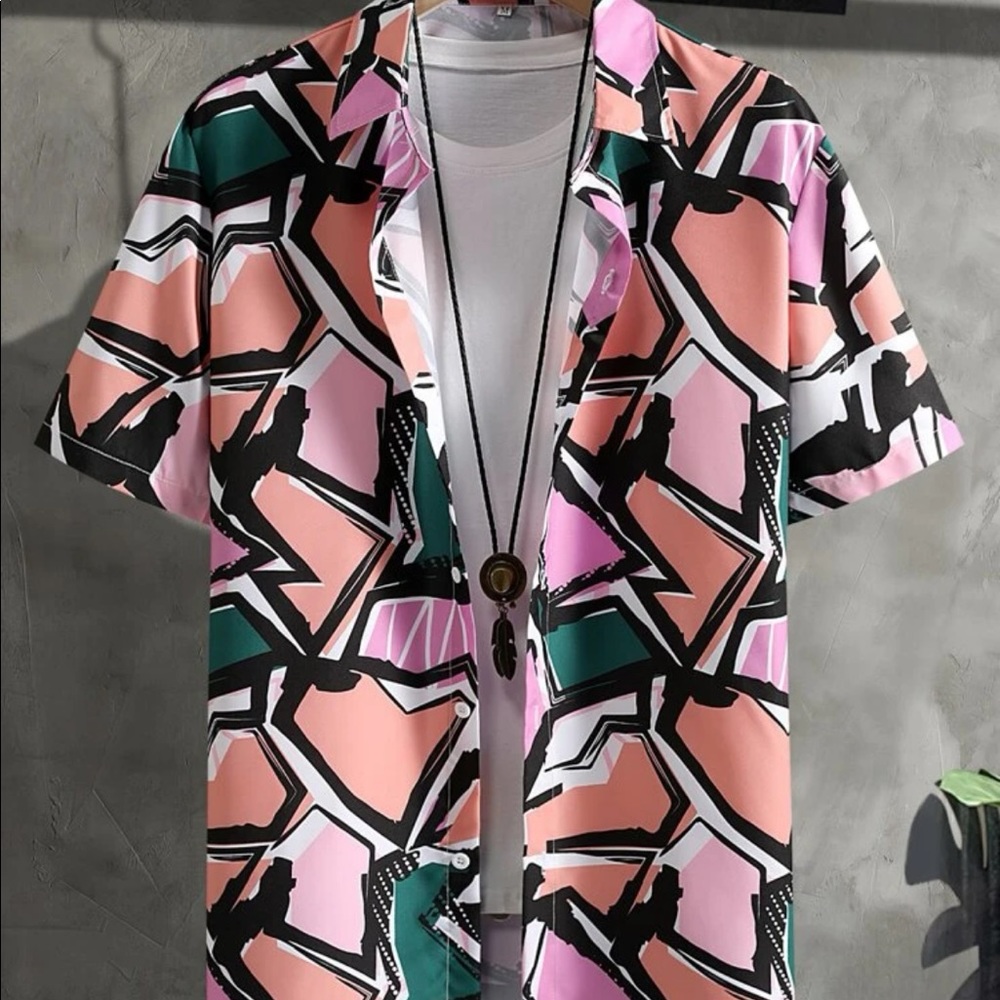 Multicolor Casual Men’s Random Allover Print Shirt